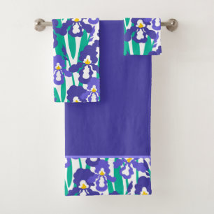 Bordure Abstraite en fleur d'Iris bleu