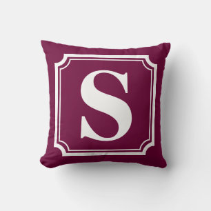 Bordure blanche Coussin de pavot Monogramme pers