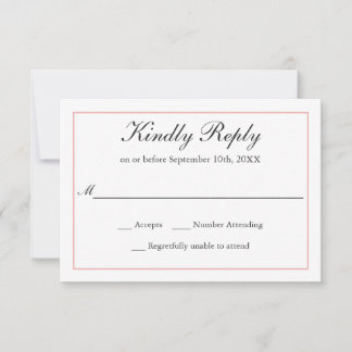 Bordure Bleue RSVP Mariage simple classique
