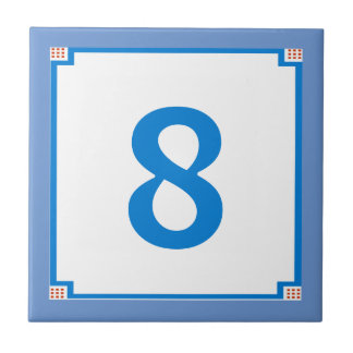 Bordure Carré déco, Lettre bleue Carreaux Numéro d