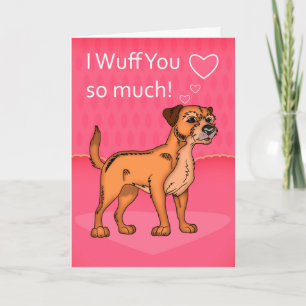 Bordure Chien de Terrier Carte Saint Valentin