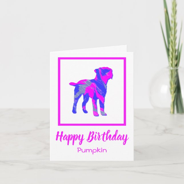 Bordure Chien Terrier Funny Carte d'anniversaire (Devant)