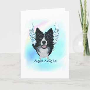 Bordure Collie Angel Dog Pet Perte Carte de sympat