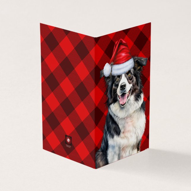 Bordure Collie Chien de Noël Buffalo Rouge Plaid (Outside)