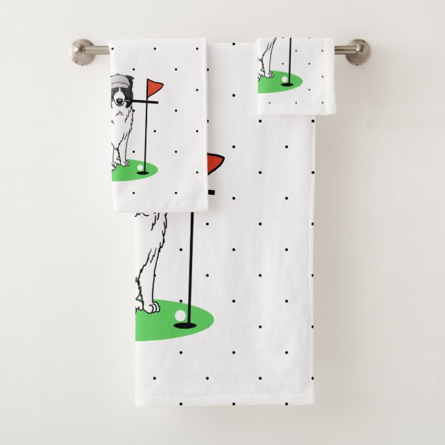 Bordure Collie Chien Jouer Golf (noir & blanc) Amu (En situation)