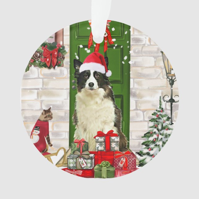 Bordure Collie Chien Noël (devant)