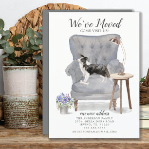 Bordure Collie Chien Nous avons déplacé Faire-part