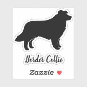 Bordure Collie Chien Silhouette Vinyl Sticker