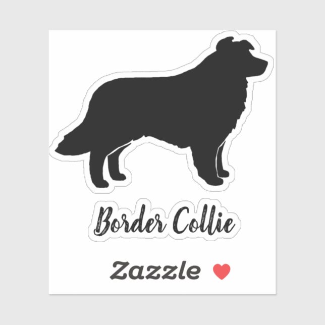 Bordure Collie Chien Silhouette Vinyl Sticker (Feuille)