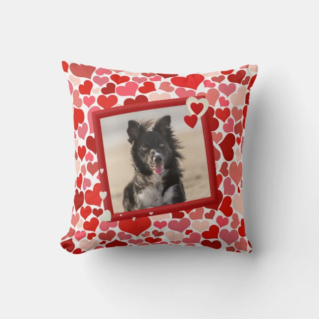 Bordure Collie Coeurs de chien coussin (Recto)