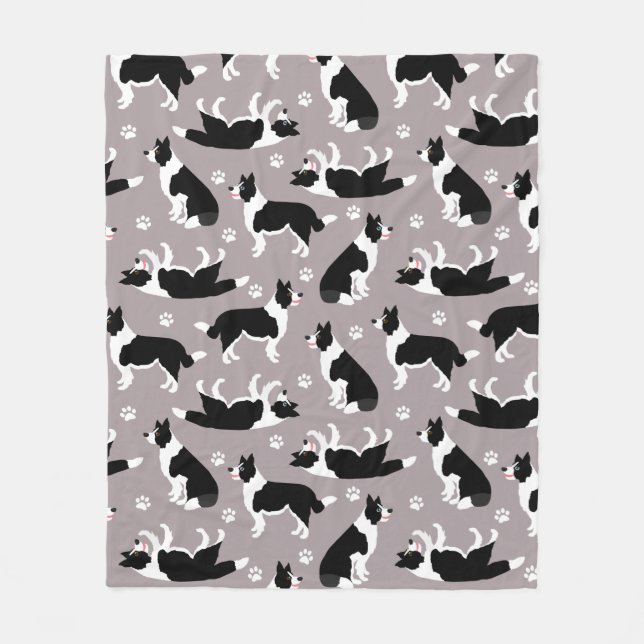 Bordure Collie et couverture en polaire Empreinte  (Devant)