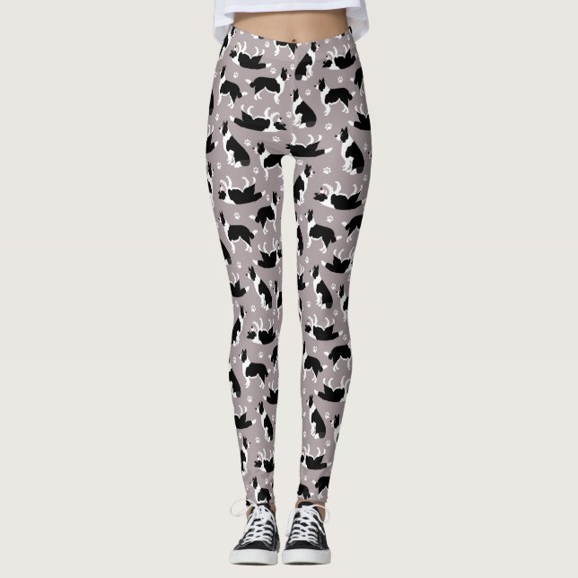 Bordure Collie et Leggings Empreintes de pattes (Devant)