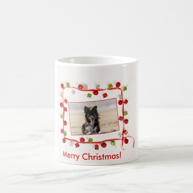 Bordure Collie Joyeux café de Noël Mug 11 oz (Centre)