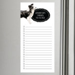 Bordure Collie Liste d'achats Bloc-notes magnétiqu<br><div class="desc">Des choses adorables pour aller chercher Border Collie chien avec un cadre en tableau noir personnalisé avec votre nom.</div>