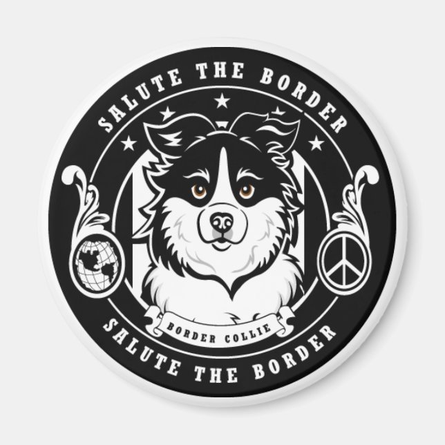 Bordure Collie Magnet Round (Devant)