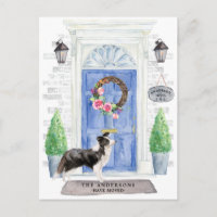 Bordure Collie Moving Faire-part Carte postale