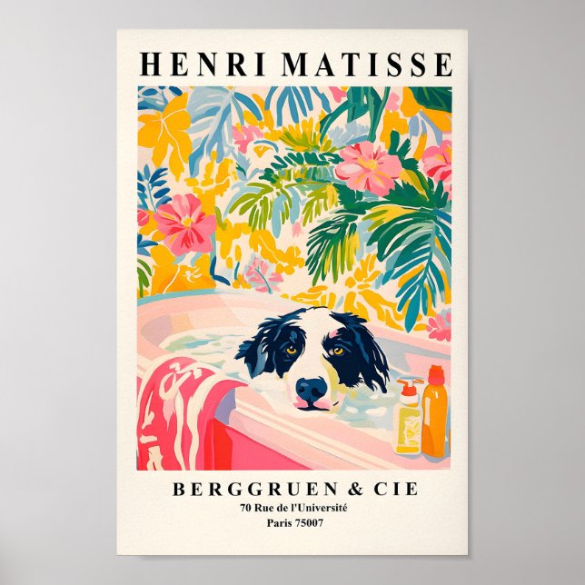 Bordure Collie Mur Art, Poster esthétique, Ba Amus (Devant)