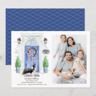 Bordure Collie Porte avant Photo Faire-part de dép