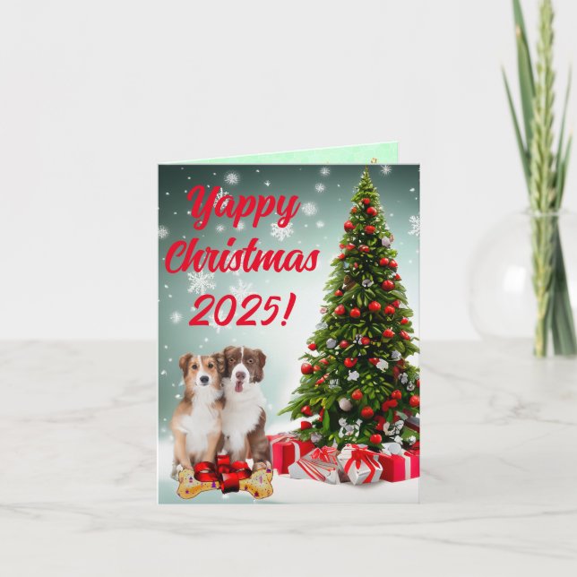 Bordure Collie Yappy Xmas Chien Xmas Carte (Devant)