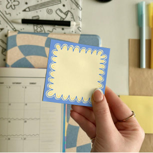 Bordure de caniche bleu Notes de post-it 7,6 x 7,6