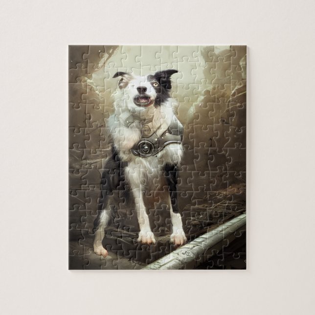 Bordure de Cyborg Collie Jigsaw Puzzle (Vertical)
