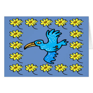 Bordure de fleurs d'oiseau bleu, ajouter du texte,