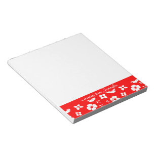 Bordure de fleurs rouge/blanc Bloc-notes personnal