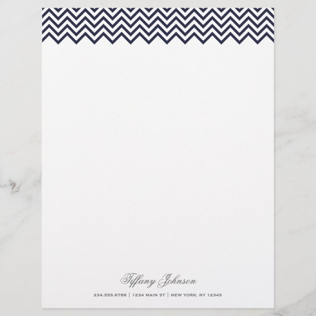 Bordure de la marine Blue Modern Chevron (Devant)