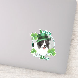 Bordure de la Saint Patrick Collie Vinyl Sticker