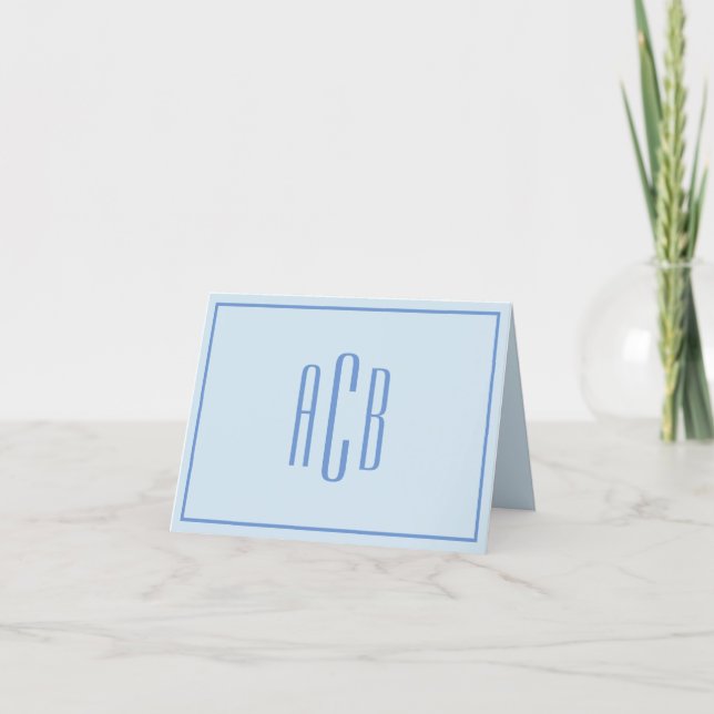 Bordure de monogramme bleu à trois lettres simple (Devant)