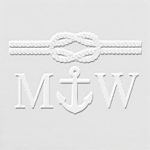 Bordure de noeud de corde d'ancre Mariage 2 Monogr