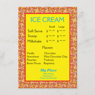 Bordure de paillettes de menu de glace
