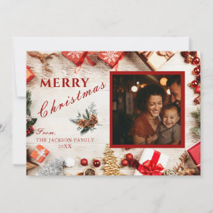 Bordure de photo festive Joyeux Noël Carte de vœux