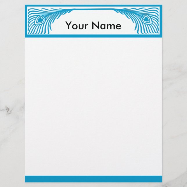 Bordure de plume de paon personnalisable (Devant)