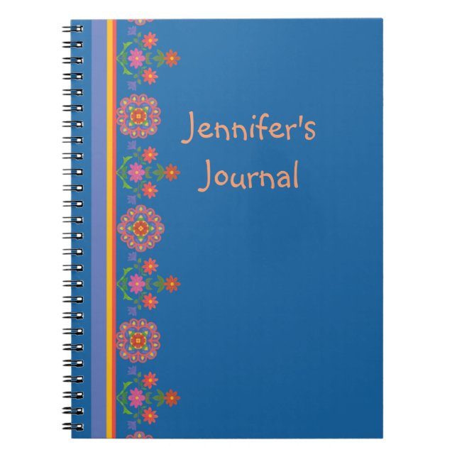 Bordure de Rangoli floral chic sur Carnet spiral b (Devant)