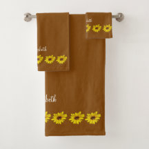 Bordure de tournesol Brown avec nom