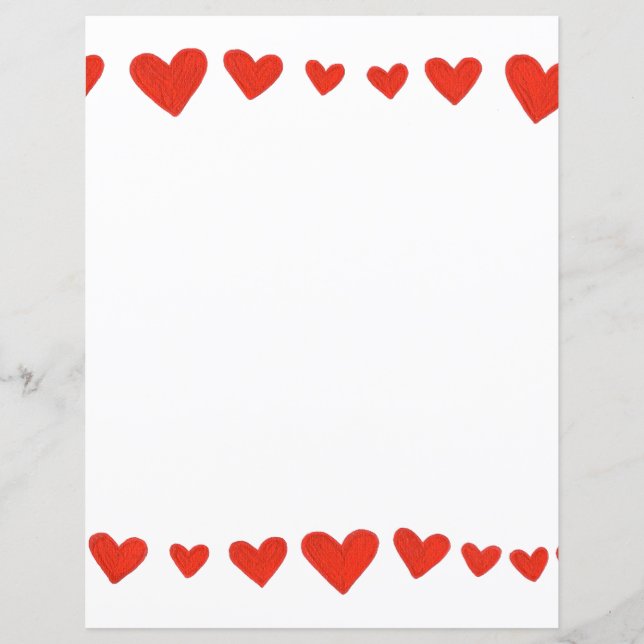 Bordure des Coeurs rouges sur papier à scandale bl (Devant)