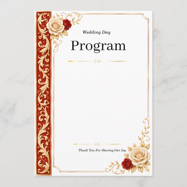 Bordure d'invitation et de programme floral baroqu (Devant)