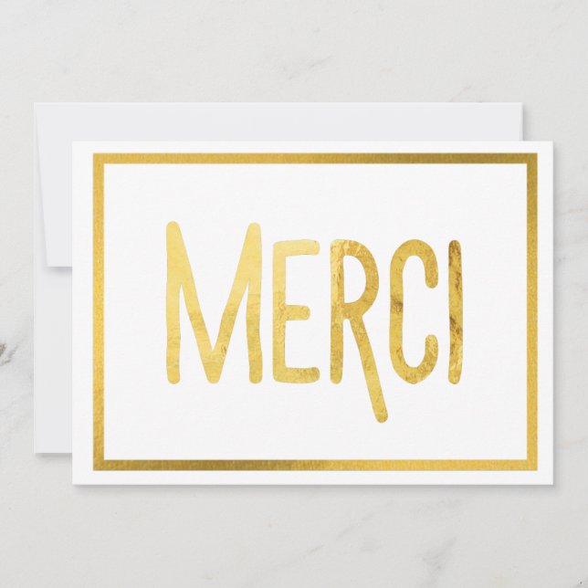Bordure d'or Merci Personnalisé Merci Cartes de Re (Devant)