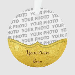 Bordure EN FEUILLES D'OR PURE + votre texte / phot