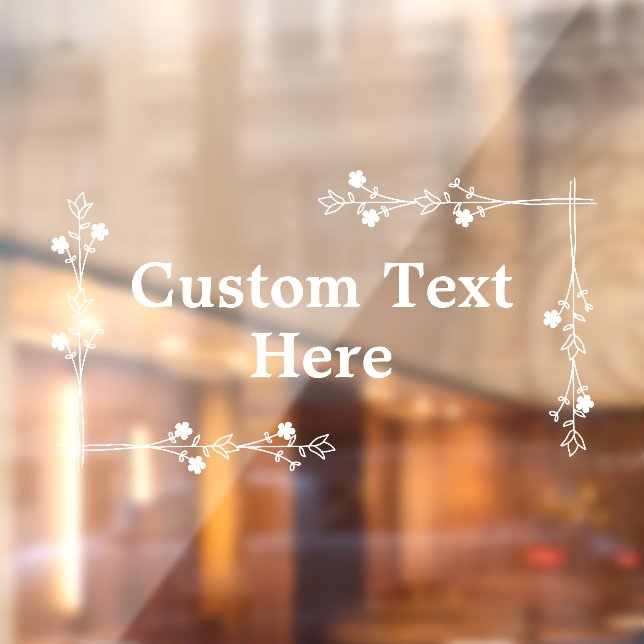 Bordure florale Texte personnalisé Panneau Porte C (Feuille 2)