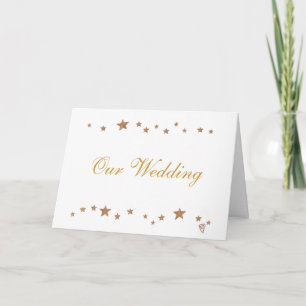 Bordure Gold Stars, Cartes Faire-part de mariage