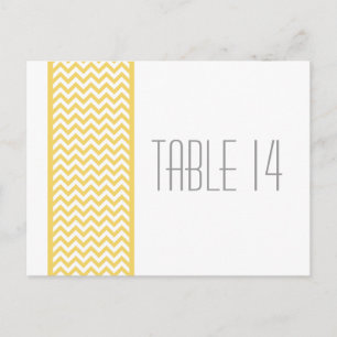 Bordure jaune Chevron Numéro de table Carte postal