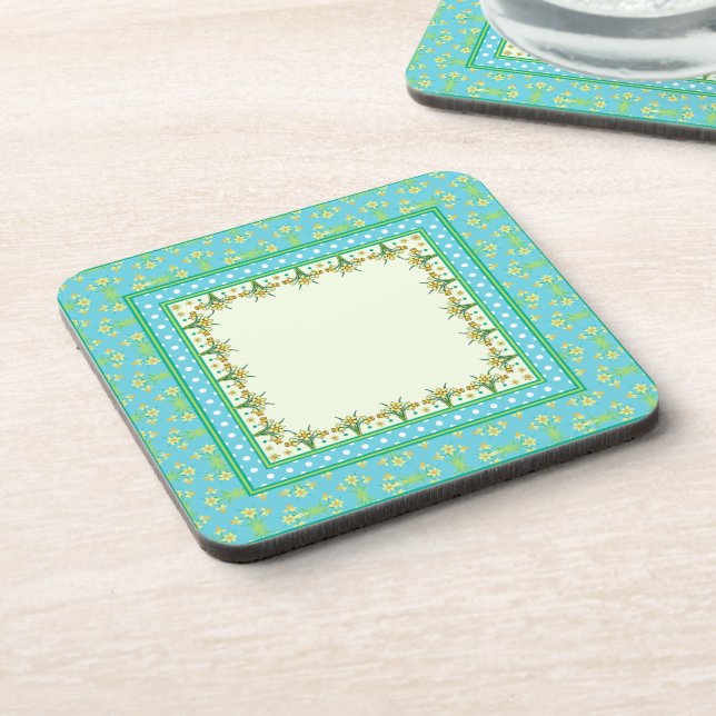 Bordure jonquille de printemps, Dessous de verre C (Côté gauche)