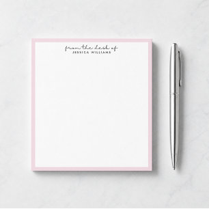 bordure moderne et rose du bureau du bloc-notes