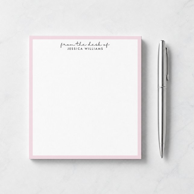 bordure moderne et rose du bureau du bloc-notes (Créateur téléchargé)