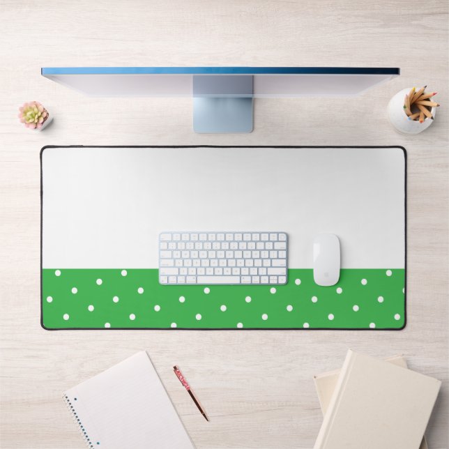 Bordure moderne pointillée vert brillant sur fond  (Bureau 1)
