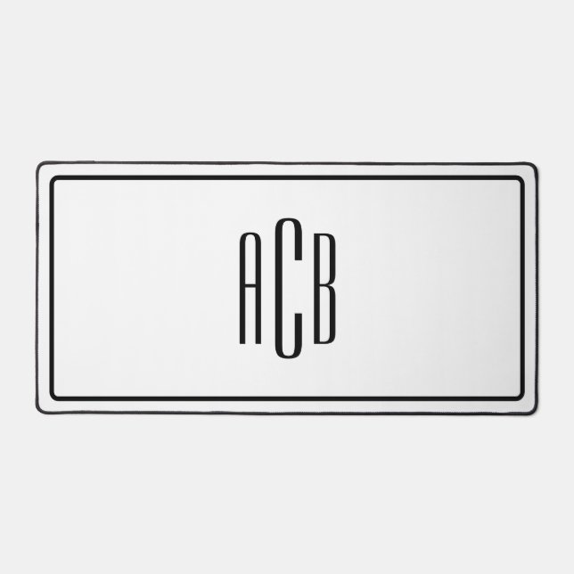 Bordure noire trois lettres Monogramme bleu (Recto)