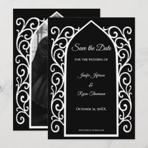 Bordure ornée noire et blanche pour carte de save