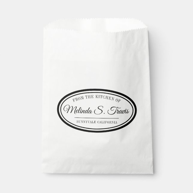 Bordure ovale de la cuisine des sacs Favor (Devant)